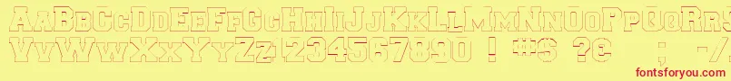 Collegiateborderflf Font – Red Fonts on Yellow Background
