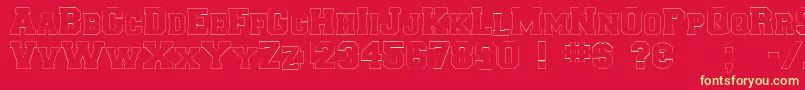 Collegiateborderflf Font – Yellow Fonts on Red Background