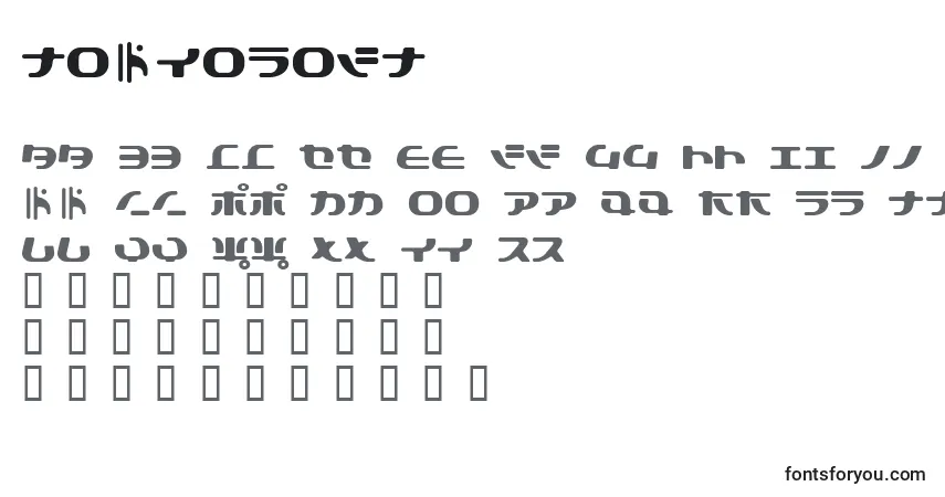 A fonte Tokyosoft – alfabeto, números, caracteres especiais