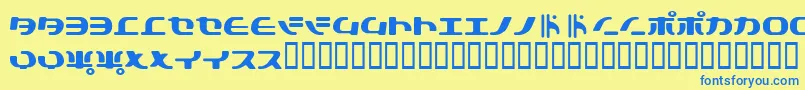 Tokyosoft Font – Blue Fonts on Yellow Background