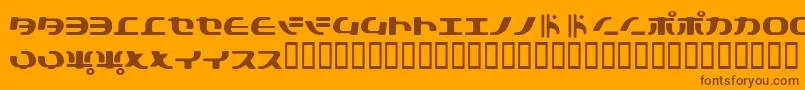 Fonte Tokyosoft – fontes marrons em um fundo laranja