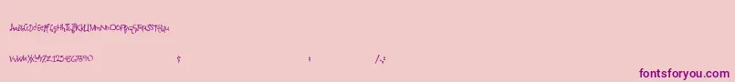 Freshwaters-Schriftart – Violette Schriften auf rosa Hintergrund