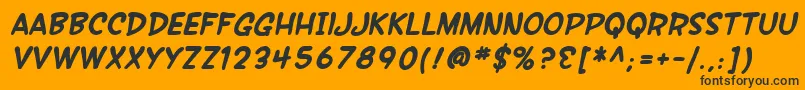 SfWonderComicBoldItalic Font – Black Fonts on Orange Background