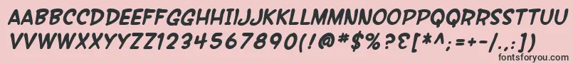 SfWonderComicBoldItalic Font – Black Fonts on Pink Background