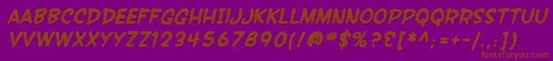 SfWonderComicBoldItalic Font – Brown Fonts on Purple Background