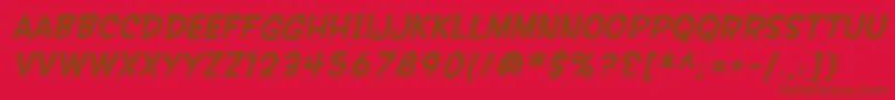 SfWonderComicBoldItalic Font – Brown Fonts on Red Background
