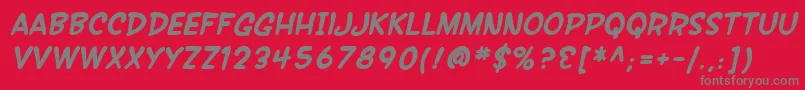 Czcionka SfWonderComicBoldItalic – szare czcionki na czerwonym tle