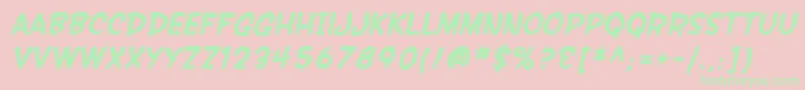 SfWonderComicBoldItalic Font – Green Fonts on Pink Background