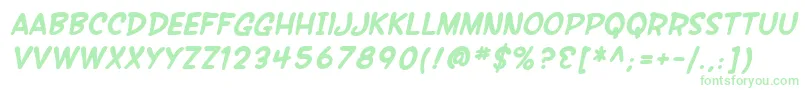 SfWonderComicBoldItalic Font – Green Fonts on White Background