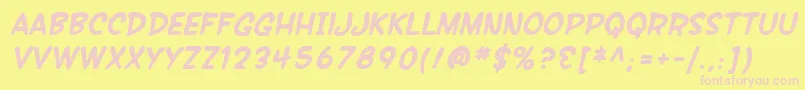 SfWonderComicBoldItalic Font – Pink Fonts on Yellow Background