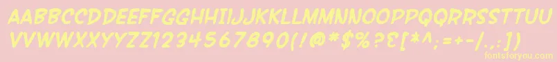 SfWonderComicBoldItalic Font – Yellow Fonts on Pink Background