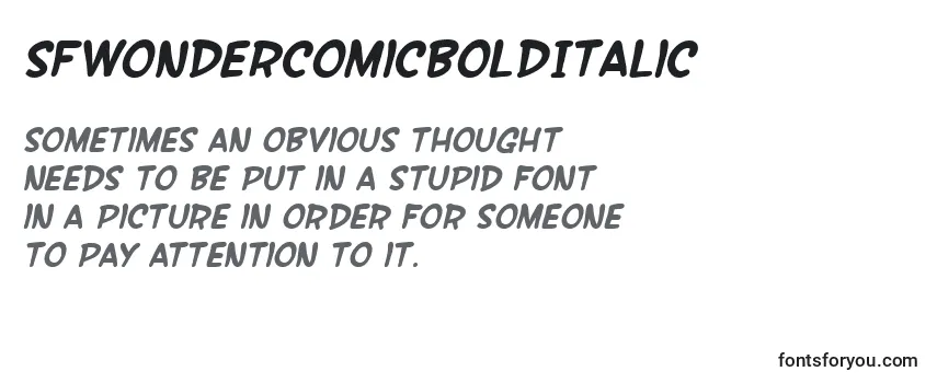 SfWonderComicBoldItalic-fontti