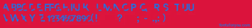 Paradox Font – Blue Fonts on Red Background