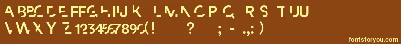 Czcionka Paradox – żółte czcionki na brązowym tle