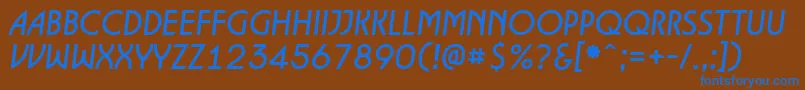 ALancetItalic Font – Blue Fonts on Brown Background
