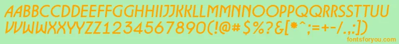 ALancetItalic Font – Orange Fonts on Green Background