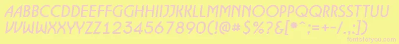 ALancetItalic Font – Pink Fonts on Yellow Background