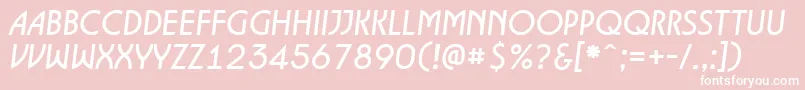 ALancetItalic-fontti – valkoiset fontit vaaleanpunaisella taustalla