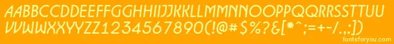 ALancetItalic Font – Yellow Fonts on Orange Background