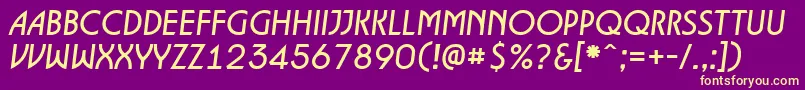 ALancetItalic Font – Yellow Fonts on Purple Background