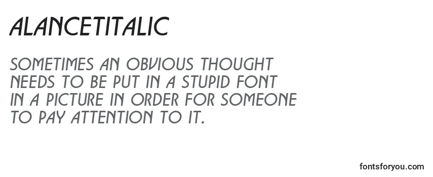 Review of the ALancetItalic Font