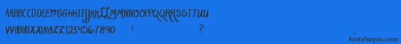 LakeScript Font – Black Fonts on Blue Background