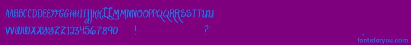LakeScript Font – Blue Fonts on Purple Background