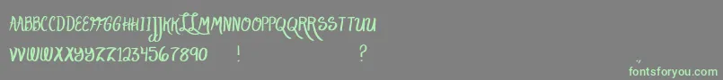 フォントLakeScript – 灰色の背景に緑のフォント