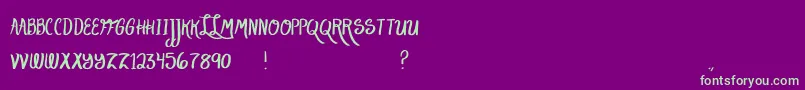 フォントLakeScript – 紫の背景に緑のフォント