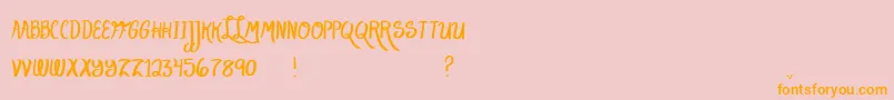 LakeScript Font – Orange Fonts on Pink Background