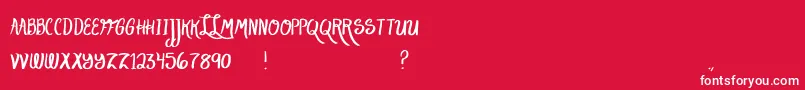 フォントLakeScript – 赤い背景に白い文字