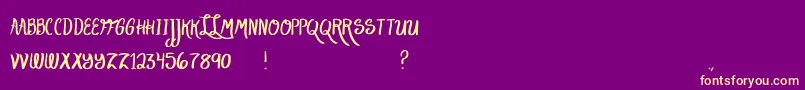 フォントLakeScript – 紫の背景に黄色のフォント