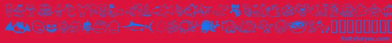Sakabe Animal02 Font – Blue Fonts on Red Background