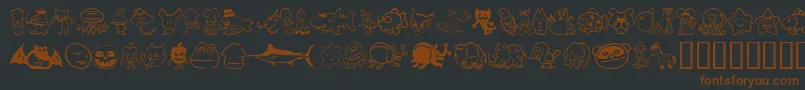 Sakabe Animal02-Schriftart – Braune Schriften auf schwarzem Hintergrund