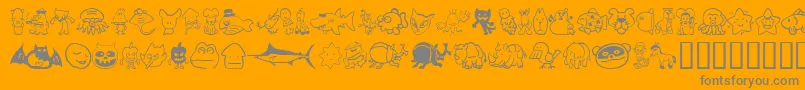 Sakabe Animal02 Font – Gray Fonts on Orange Background