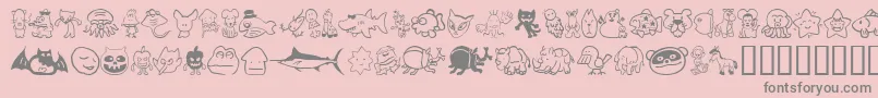 Sakabe Animal02 Font – Gray Fonts on Pink Background