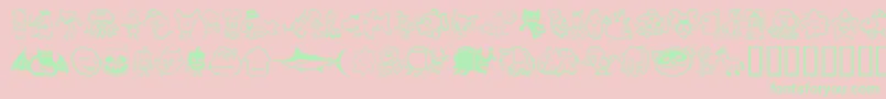 Sakabe Animal02 Font – Green Fonts on Pink Background