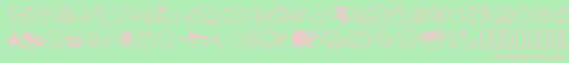 Sakabe Animal02 Font – Pink Fonts on Green Background