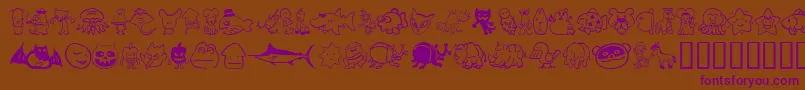 Sakabe Animal02 Font – Purple Fonts on Brown Background