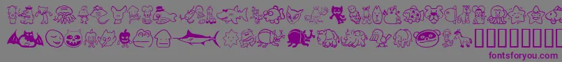 Sakabe Animal02 Font – Purple Fonts on Gray Background