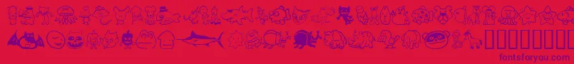 Sakabe Animal02 Font – Purple Fonts on Red Background