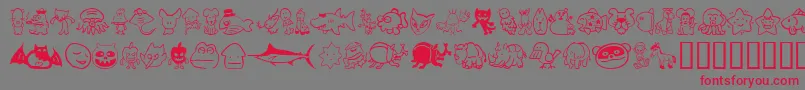 Sakabe Animal02 Font – Red Fonts on Gray Background
