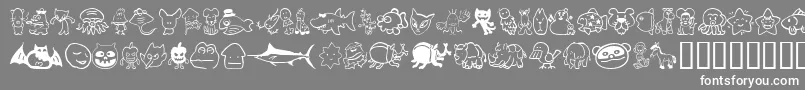fuente Sakabe Animal02 – Fuentes Blancas Sobre Fondo Gris