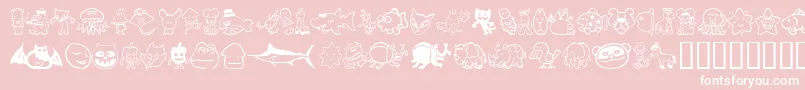 Sakabe Animal02 Font – White Fonts on Pink Background