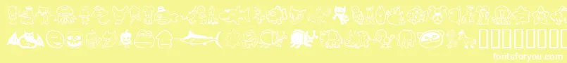 Sakabe Animal02 Font – White Fonts on Yellow Background