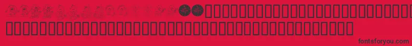 Fonte KrLilWeenDings – fontes pretas em um fundo vermelho