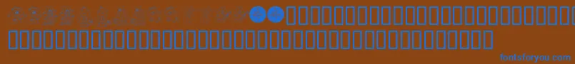 フォントKrLilWeenDings – 茶色の背景に青い文字