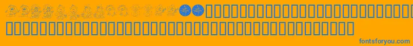 KrLilWeenDings Font – Blue Fonts on Orange Background