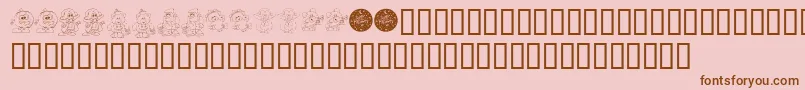 KrLilWeenDings Font – Brown Fonts on Pink Background