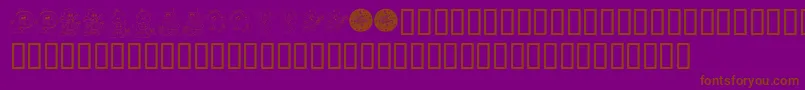 Fonte KrLilWeenDings – fontes marrons em um fundo roxo